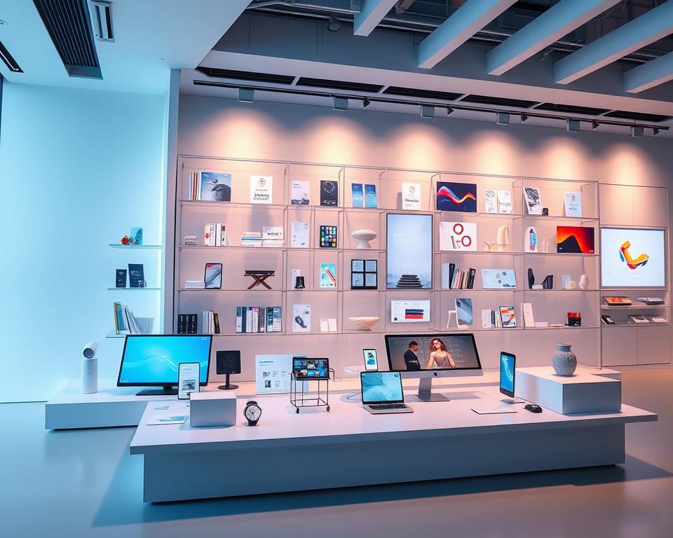 A vibrant, modern platform strategy showcasing a diverse range of products and services. A clean, minimalist interface with intuitive navigation and seamless user experience. Sleek, metallic accents and a cool color palette create a premium, high-tech aesthetic. Geometric shapes, clean lines, and a sense of symmetry convey efficiency and organization. Subtle lighting from above casts a soft, even glow, highlighting the platform's elegant design and functionality. The overall impression is one of a cutting-edge, customer-centric digital ecosystem.