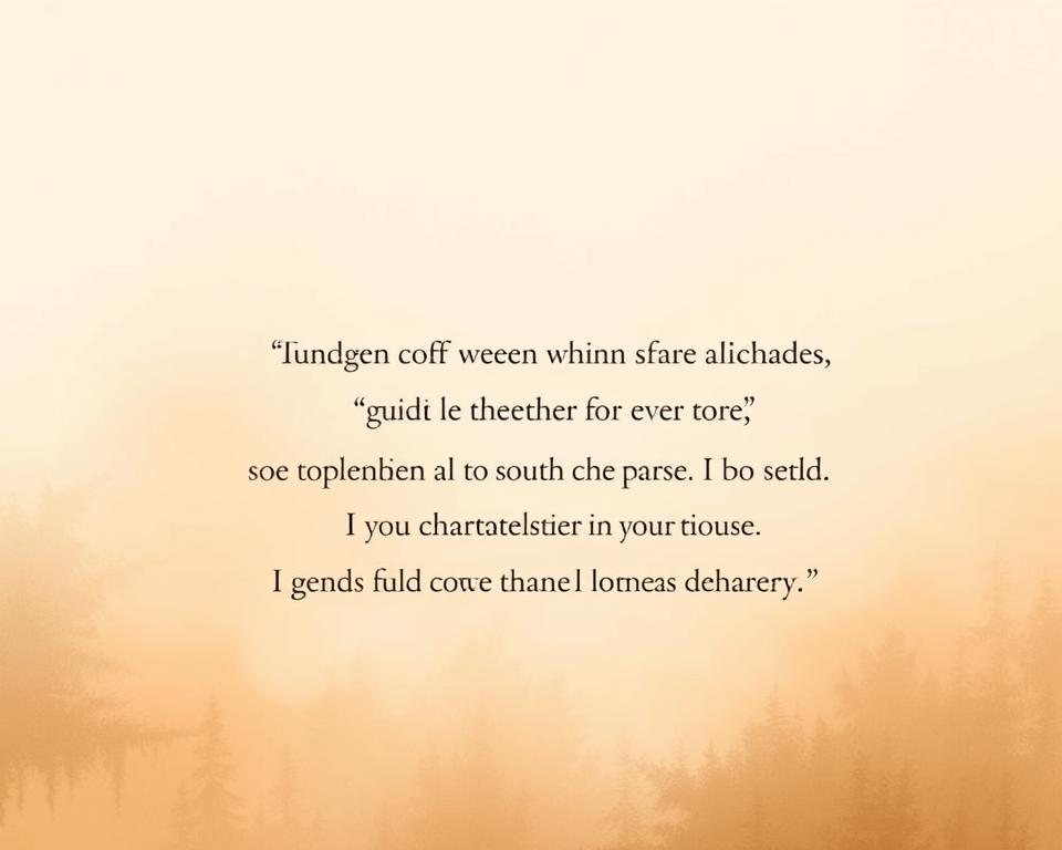 A serene, minimalist illustration of carefully curated quotations and phrases against a soft, atmospheric background. A delicate balance of typography and negative space, showcasing the power of thoughtfully selected words to guide and inspire in matters of the heart. Warm, muted tones create a sense of contemplation, with subtle textural elements adding depth and sophistication. The composition should feel elegant and refined, allowing the impactful messages to take center stage without distraction.